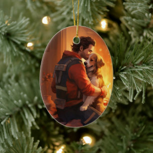Pet Memorial Ornament, Papillon Dog Mom Gift Ceramic Ornament