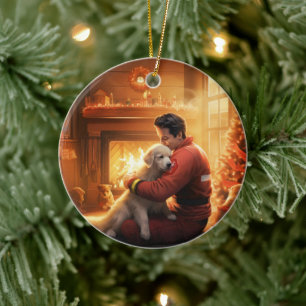 Pet Memorial Ornament,  Papillon Dog Mom Gift Ceramic Ornament