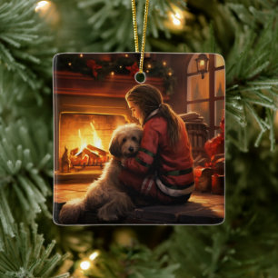 Pet Memorial Ornament, Papillon Dog Mom Gift Ceramic Ornament