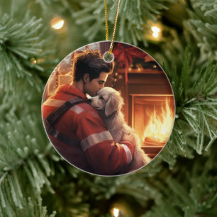 Pet Memorial Ornament, Papillon Dog Mom Gift Ceramic Ornament