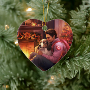Pet Memorial Ornament,  Papillon Dog Mom Gift Ceramic Ornament
