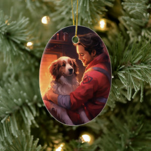 Pet Memorial Ornament, Papillon Dog Mom Gift Ceramic Ornament
