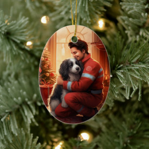 Pet Memorial Ornament, Papillon Dog Mom Gift Ceramic Ornament