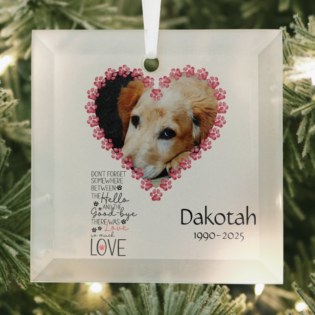 Pet Memorial Ornament – Pet Loss Gift (Personalized Pet photo memorial Christmas ornament)