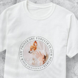 Pet Memorial Paw Prints Hearts Elegant Chic Photo T-Shirt