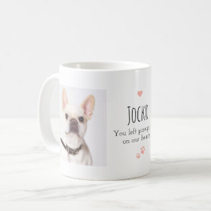 Pet Memorial Paw Prints On Our Hearts Double Photo Coffee Mug