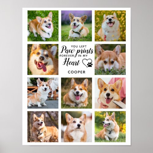 Pet Memorial Paw Prints Personalized 11 Photo 