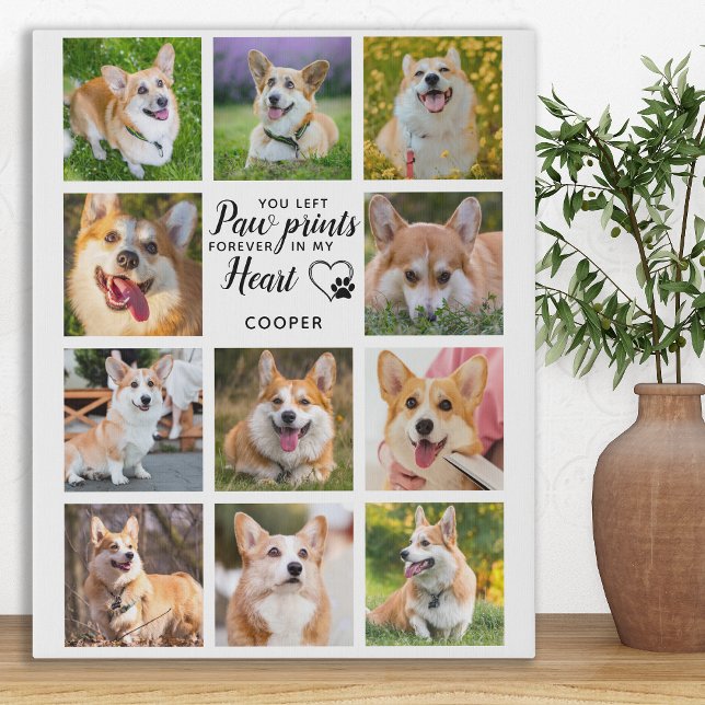 Pet Memorial Paw Prints Personalized Photo Collage (Creator Uploaded)