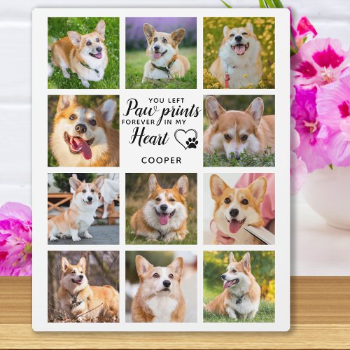 Pet Memorial Paw Prints Personalized Photo Collage Plaque