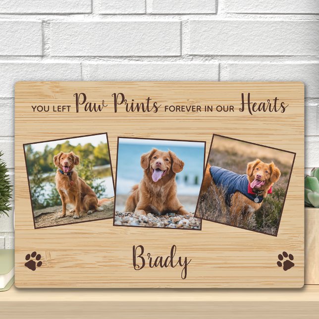 Pet Memorial Paw Prints Personalized Photo Collage Plaque (Creator Uploaded)