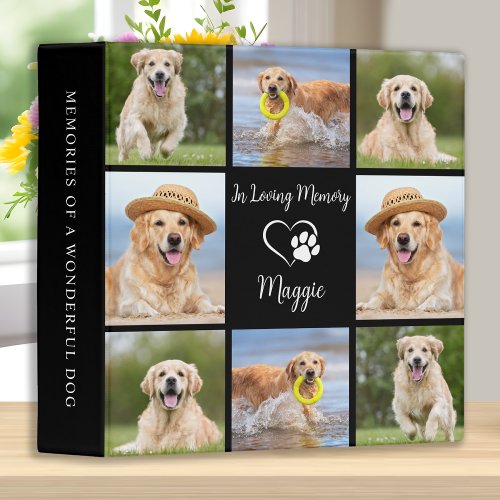 Pet Memorial Personalize Dog Memory Photo Album 3 Ring Binder