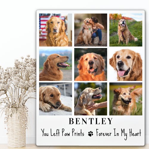 Pet Memorial Personalized 9 Photo Collage Dog  Plaque
