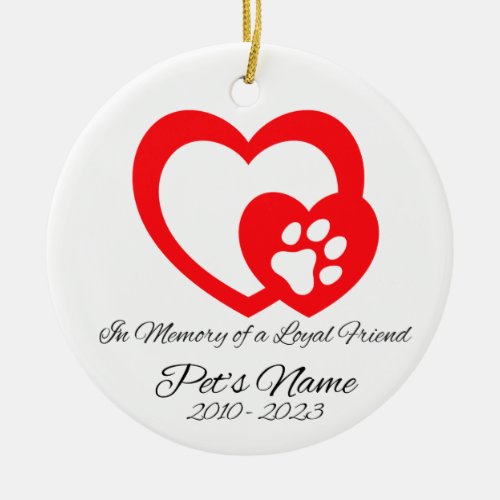 Pet Memorial Personalized Ceramic Ornament