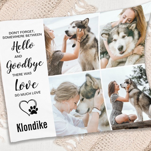 Pet Memorial Personalized Dog 4 Pictures Collage Fleece Blanket (Creator Uploaded)