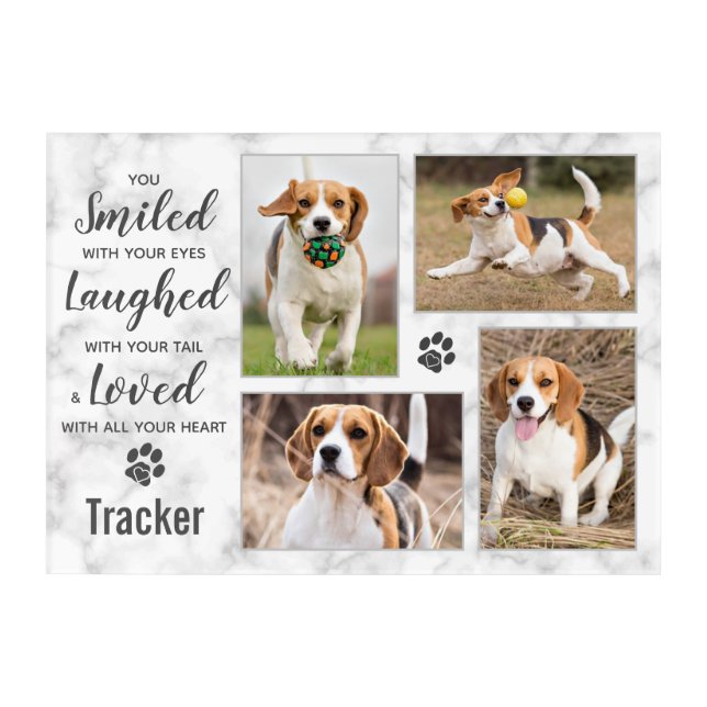 Pet Memorial Personalized Dog Photo Collage Acrylic Print (Front)