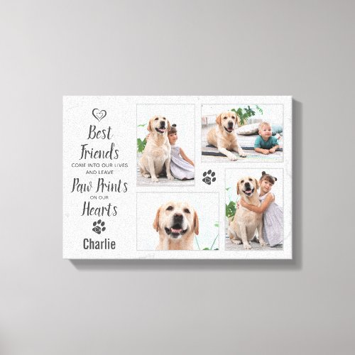 Pet Memorial Personalized Dog Photo Collage Canvas Print