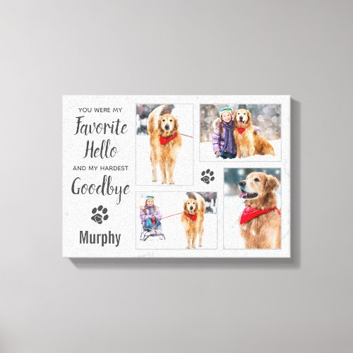 Pet Memorial Personalized Dog Photo Collage Canvas Print