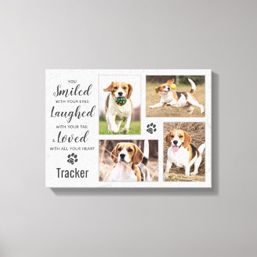 Pet Memorial Personalized Dog Photo Collage Canvas Print