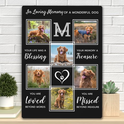 Pet Memorial Personalized Dog Photo Collage Plaque