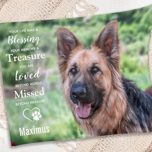 Pet Memorial Personalized Dog Remembrance Photo  Fleece Blanket