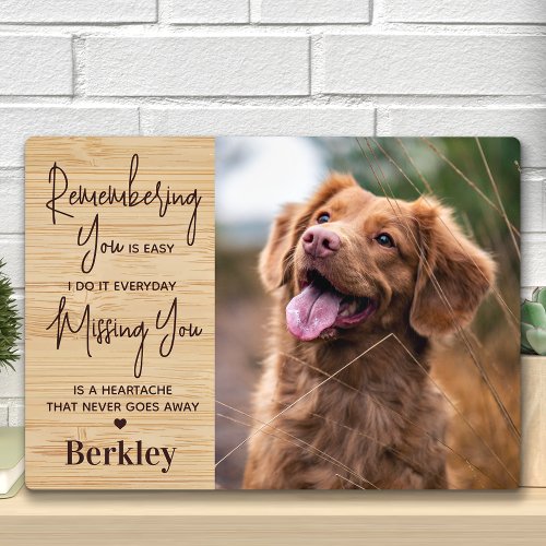 Pet Memorial Personalized Dog Remembrance Wood Plaque