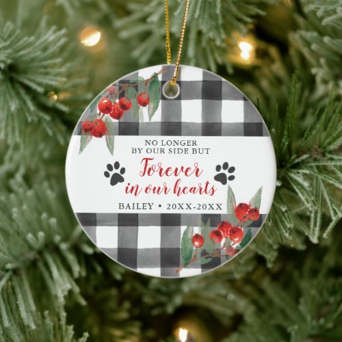 Pet Memorial Personalized Forever In Our Hearts Ceramic Ornament