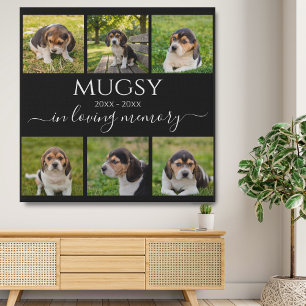 Pet Memorial Personalized Keepsake Photo Collage Faux Canvas Print