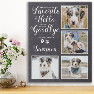 Pet Memorial Personalized Keepsake Photo Collage Faux Canvas Print