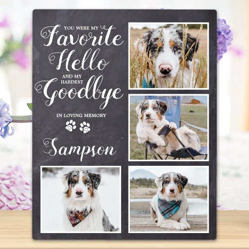 Pet Memorial Personalized Keepsake Photo Collage Plaque