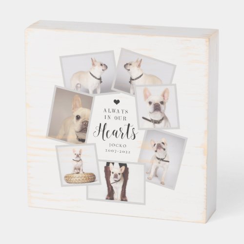 Pet Memorial Personalized Multi Photo Collage Wooden Box Sign