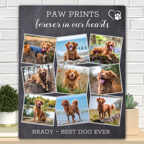 Pet Memorial Personalized Paw Prints Dog Photo Plaque