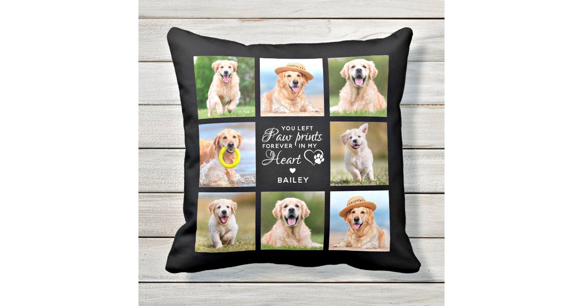 Pet Memorial Personalized Pet Loss Photo Collage Throw Pillow | Zazzle