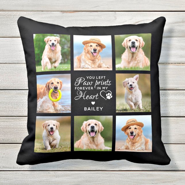 Pet Memorial Personalized Pet Loss Photo Collage Throw Pillow (Creator Uploaded)
