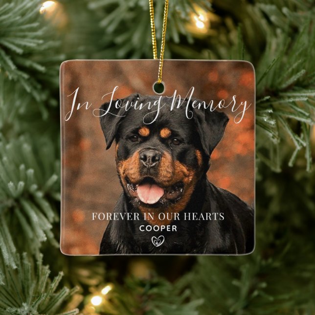 Pet Memorial Personalized Photo Ceramic Ornament (Tree)