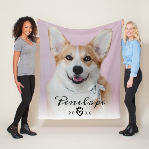 Pet Memorial Personalized Photo Dog Remembrance Fleece Blanket