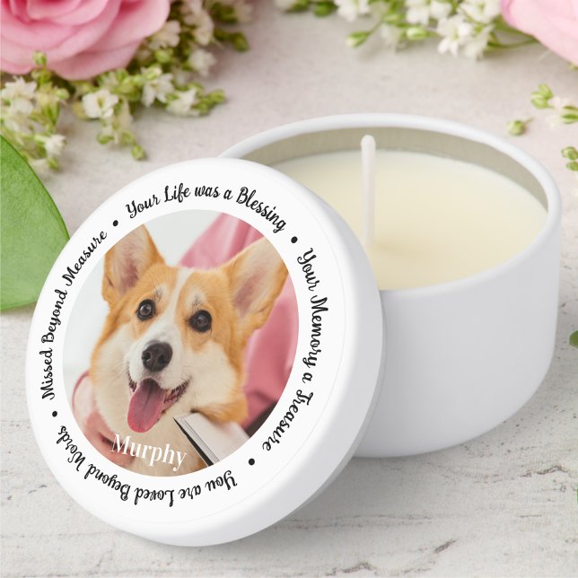 Pet Memorial Personalized Photo Dog Remembrance  Mini Candle Favors (Creator Uploaded)