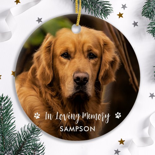 Pet Memorial Personalized Photo Loving Memory Dog Ceramic Ornament