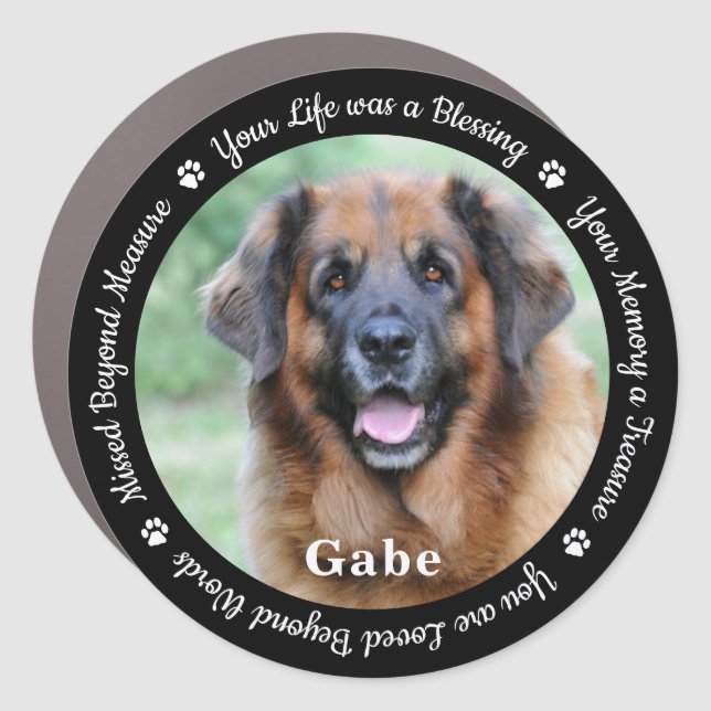Pet Memorial Personalized Remembrance Dog Photo  Car Magnet (Front)