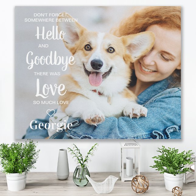 Pet Memorial Personalized Remembrance Dog Photo Faux Canvas Print (Creator Uploaded)