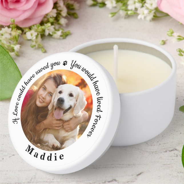 Pet Memorial Personalized Remembrance Dog Photo Mini Candle Favors (Creator Uploaded)