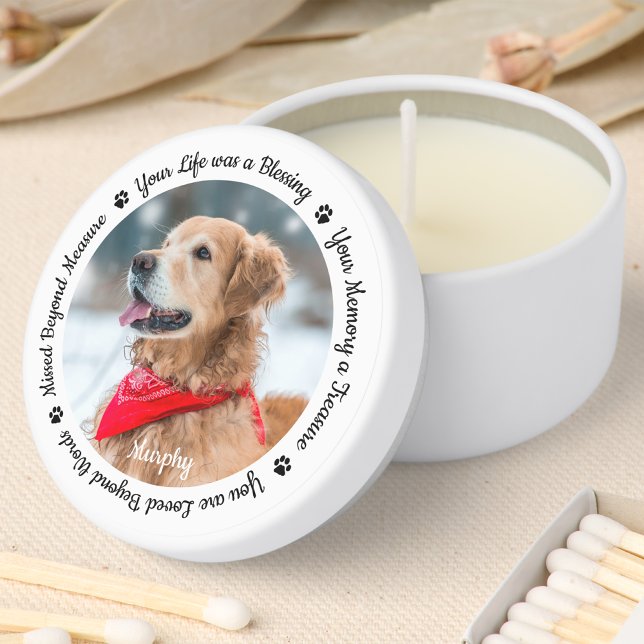 Pet Memorial Personalized RemembrancecDog Photo Mini Candle Favors (Creator Uploaded)