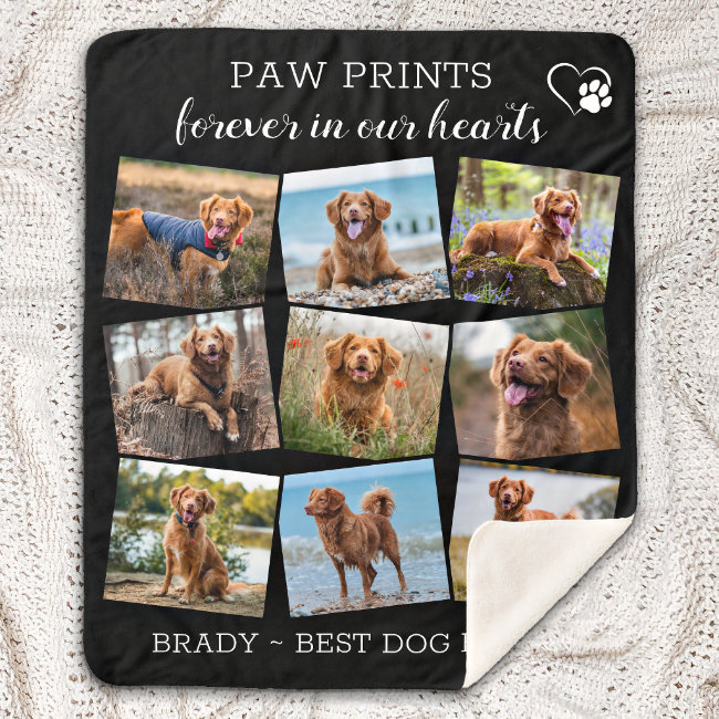 Pet Memorial Pet Loss 9 Photos Unique Dog Keepsake Sherpa Blanket