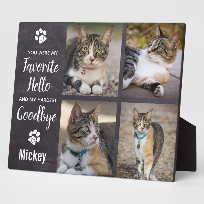 Pet Memorial Pet Loss Gift Cat Photo Collage Plaque