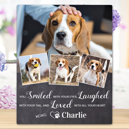 Pet Memorial Pet Loss Gift Personalized 4 Photo Plaque