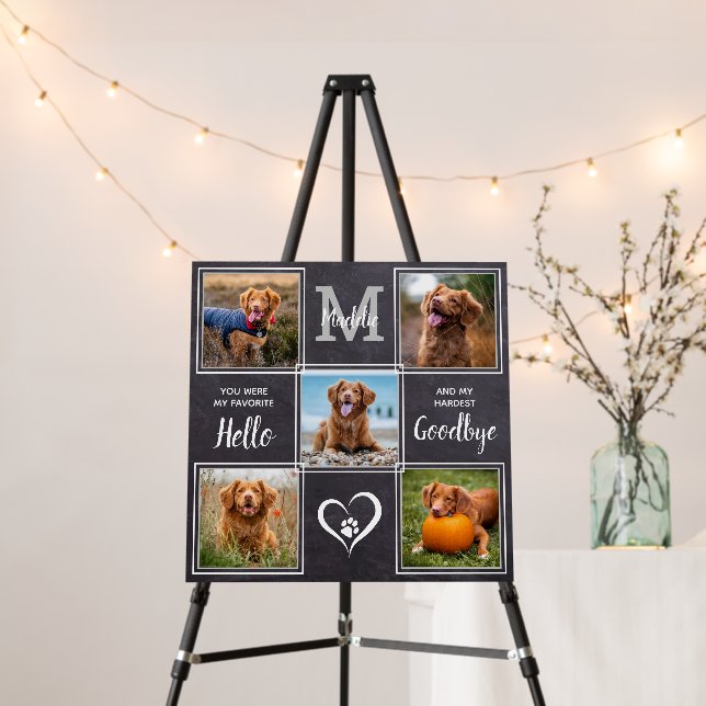 Pet Memorial Pet Loss Gift Personalized 5 Picture Foam Board (In Situ (Stand))