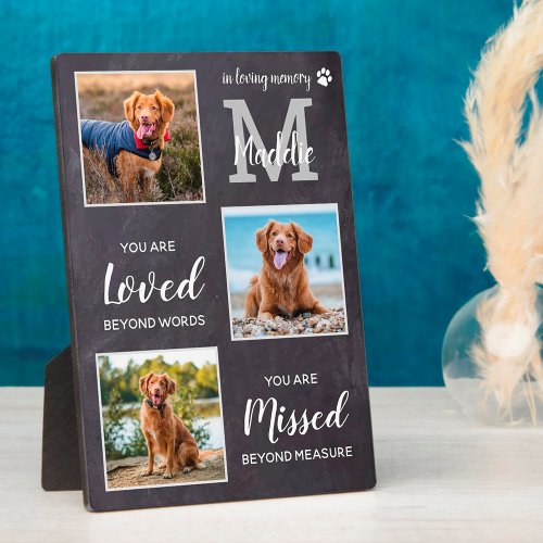 Pet Memorial Pet Loss Gift Personalized Dog Photos Plaque