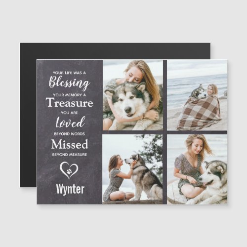 Pet Memorial Pet Loss Gift Photo Collage Magnet