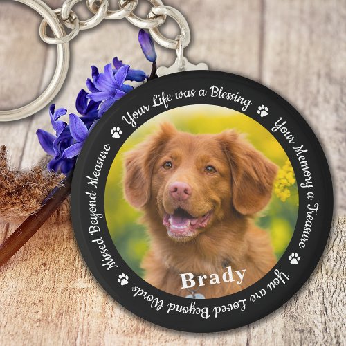 Pet Memorial Pet Loss Gift Remembrance Dog Photo Keychain