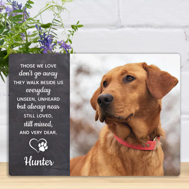 Pet Memorial Pet Loss Gift Sympathy Dog Photo Plaque | Zazzle