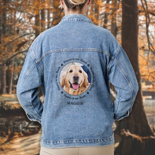 Pet Memorial Pet Loss Keepsake Custom Photo  Denim Jacket